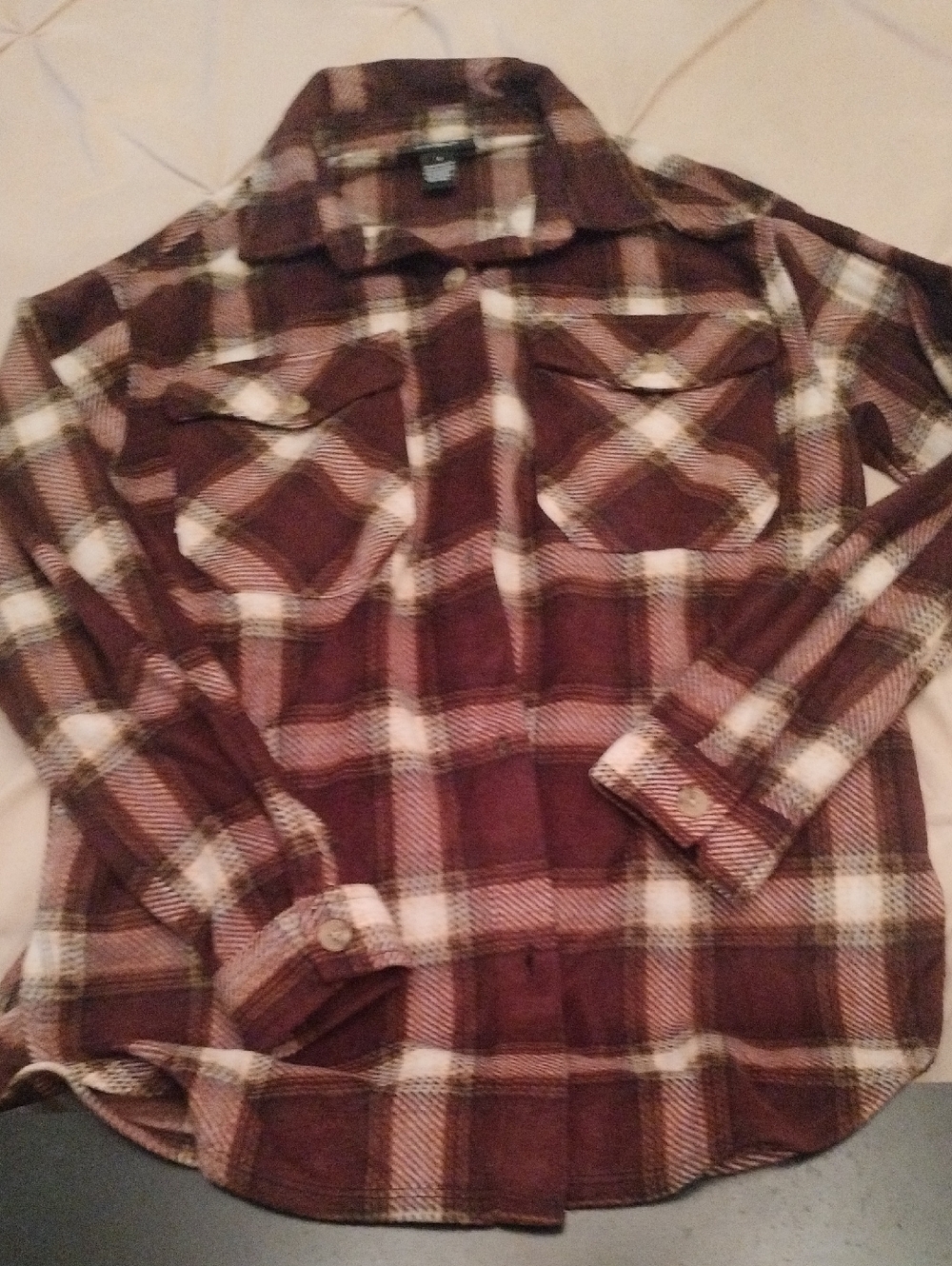 Women's Brown Plaid Button-Down Shirt - Casual Everyday